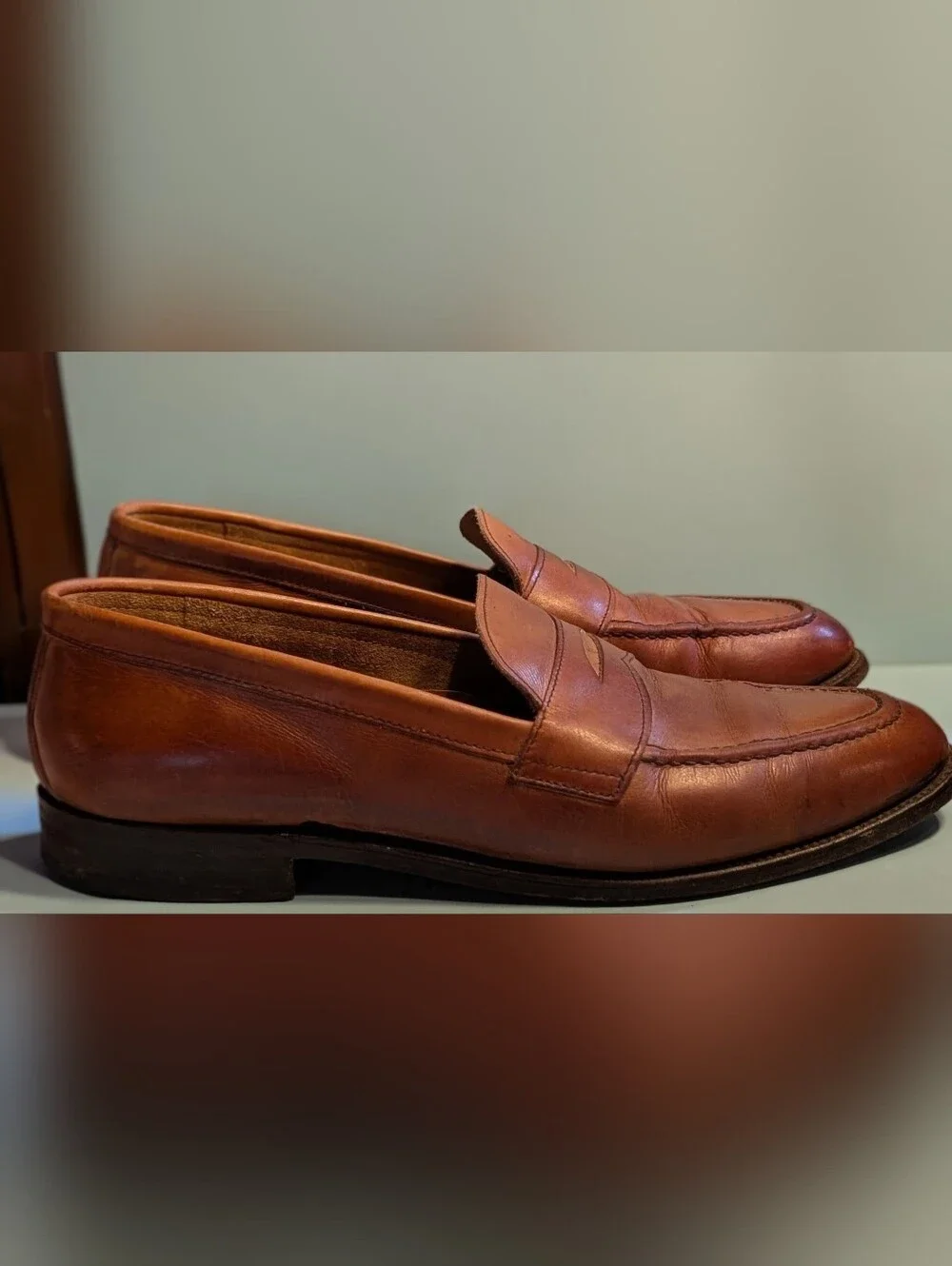 Vintage Cole Haun Benchmade In England Classic Leather Penny Loafers Men 10.5-11